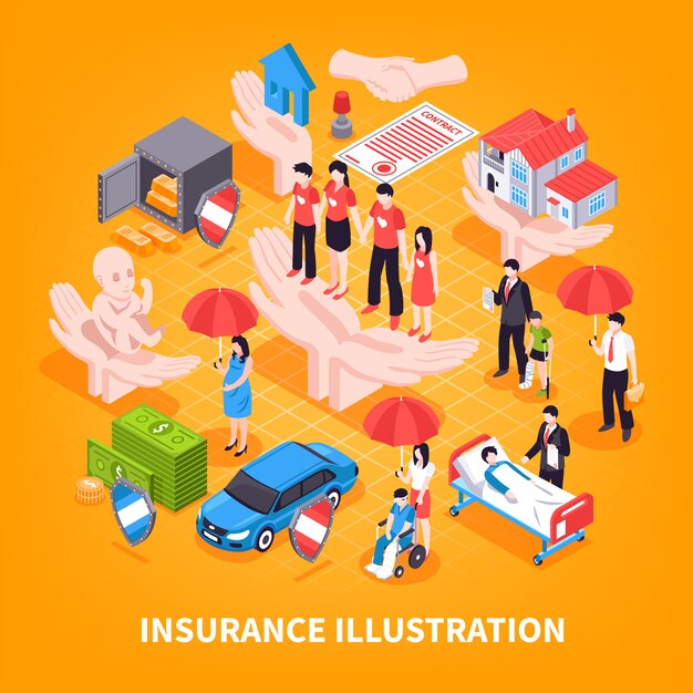 Insurance Isometric Vector Illustration 