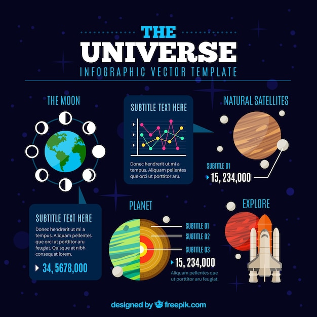 Free Vector interesting infographic about the universe