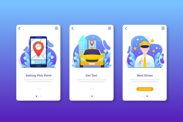 Interface design for taxi application