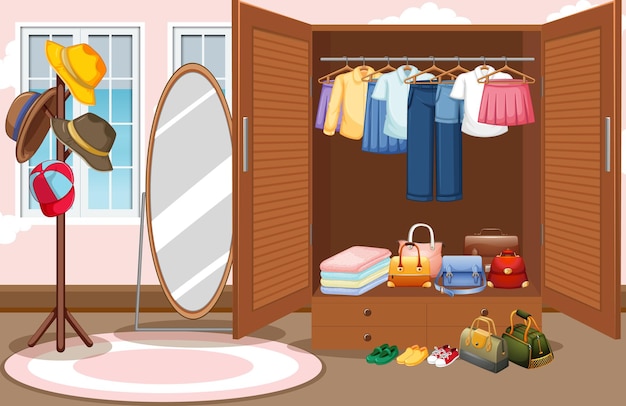 Free Vector interior design of dressing room background