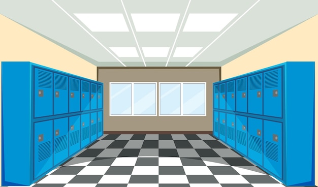 Free vector interior of a school locker room