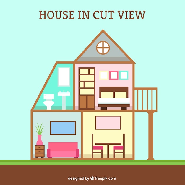 Free Vector interior view of nice house in flat design