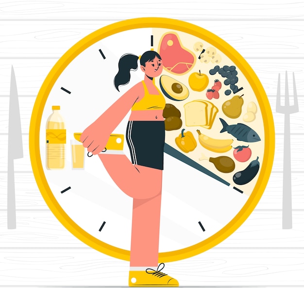 Free Vector intermittent fasting concept illustration