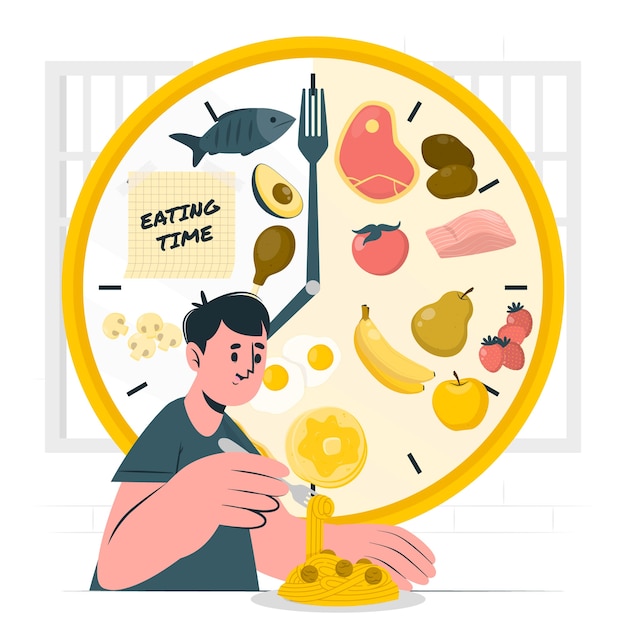 Free Vector intermittent fasting concept illustration