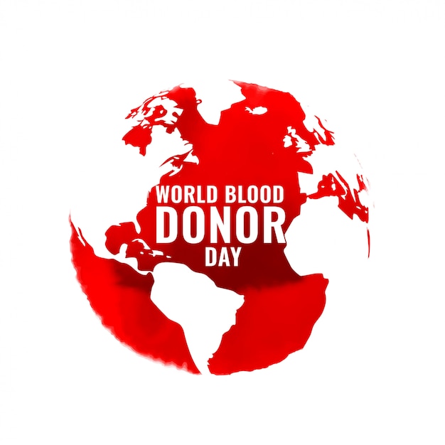 Internationa blood donation day poster with world map