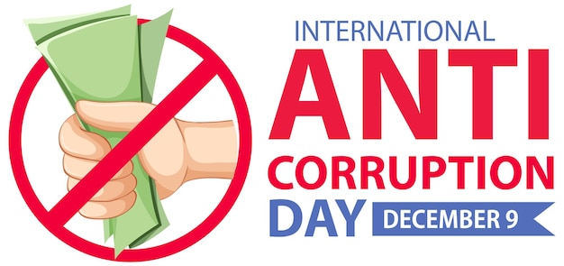 Free Vector international anti corruption day december icon banner