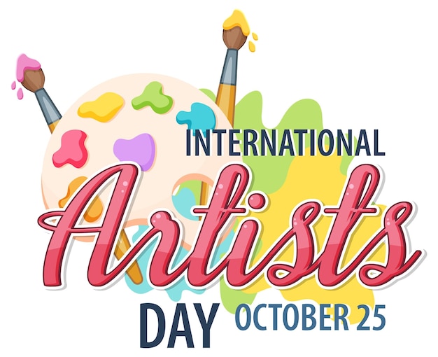 Free Vector international artists day banner design