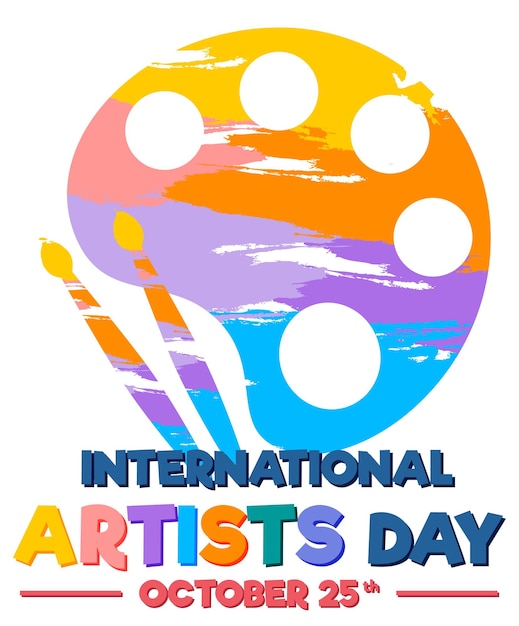 Free Vector international artists day poster design