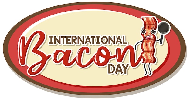 Free Vector international bacon day poster design