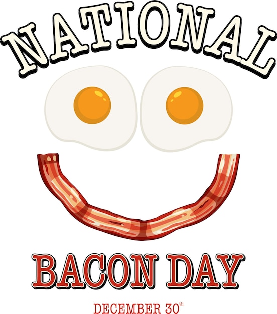 Free Vector international bacon day poster template