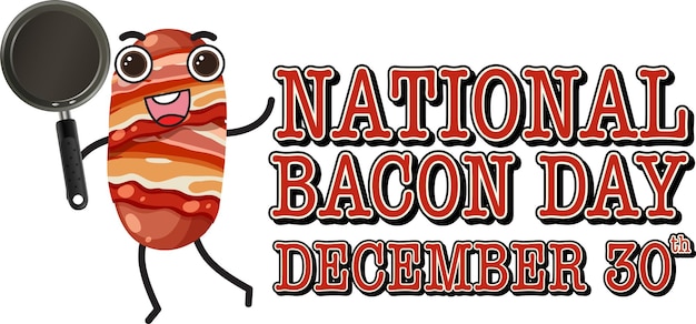 Free Vector international bacon day poster template