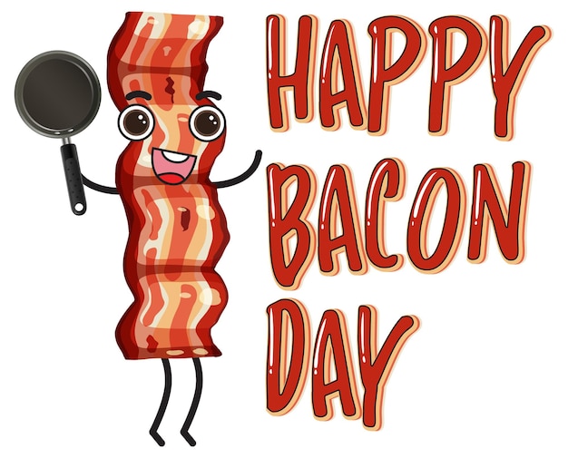 Free Vector international bacon day poster template