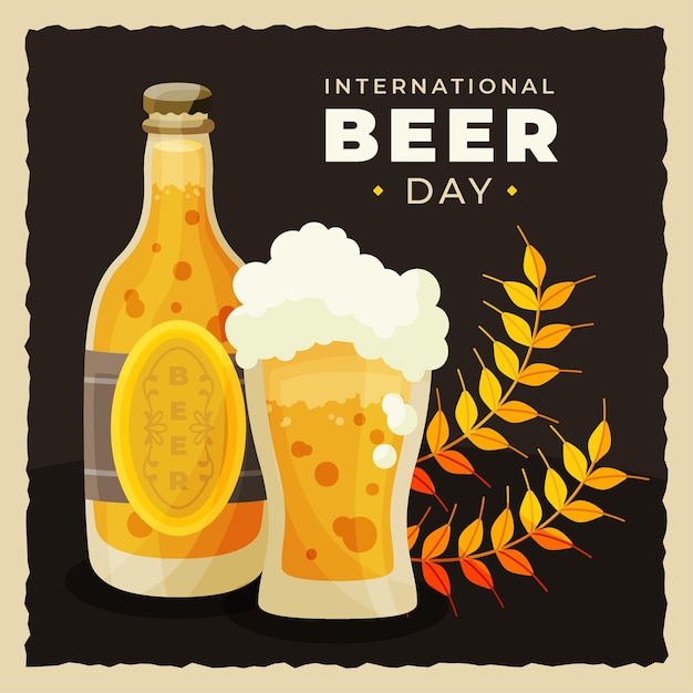 Free Vector international beer day concept