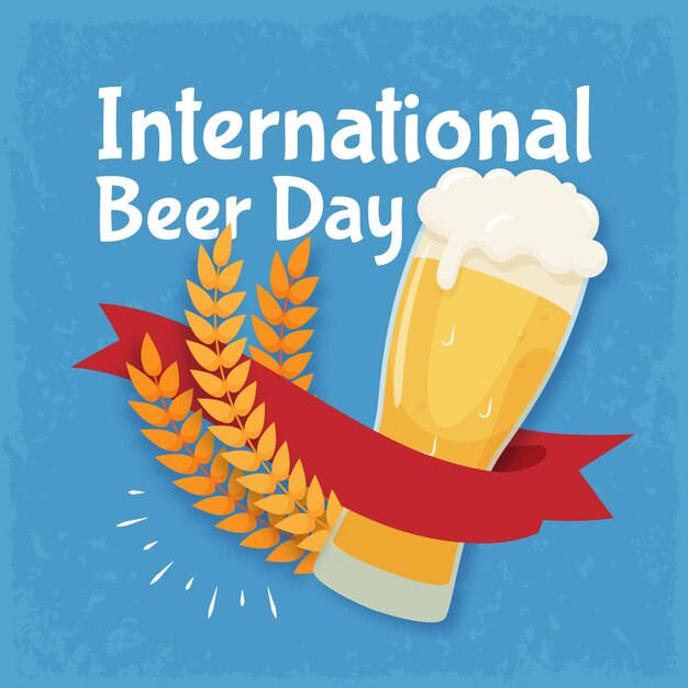 International beer day in flat design