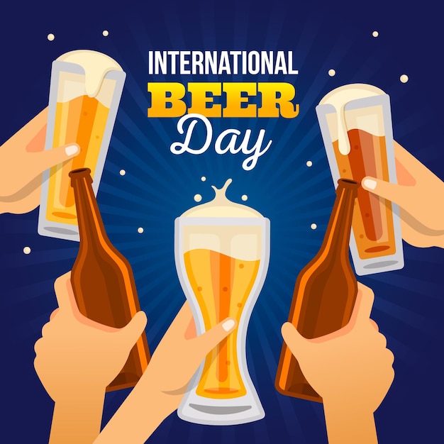 Free Vector international beer day in flat design