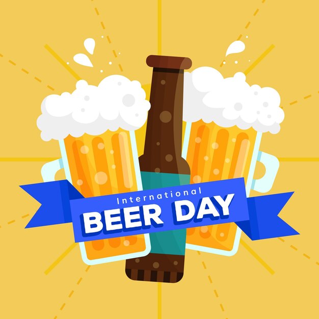 International beer day flat design