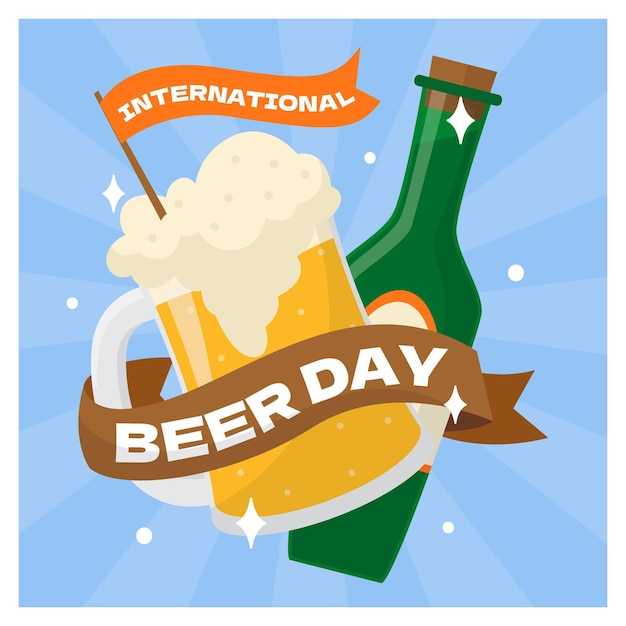 International beer day illustration