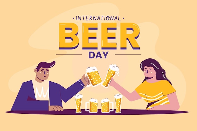 International beer day illustration