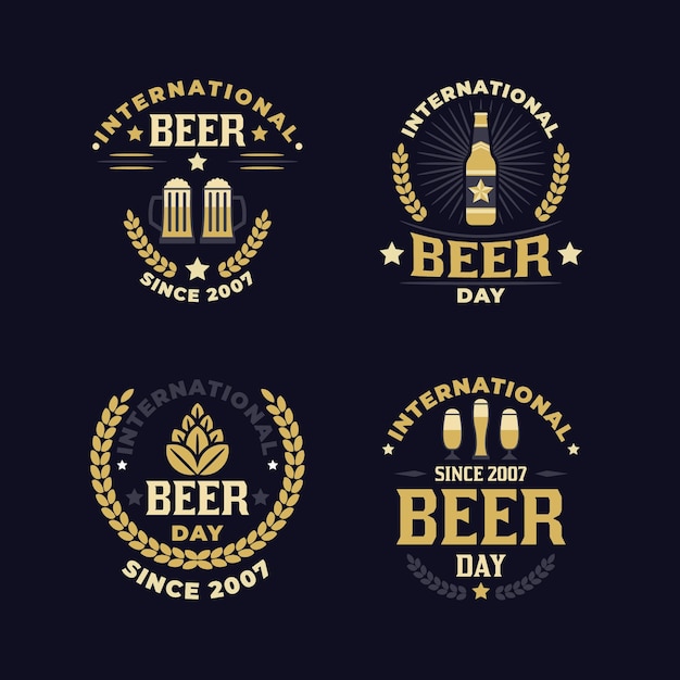 International beer day labels theme