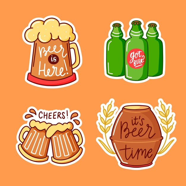 International beer day lettering labels