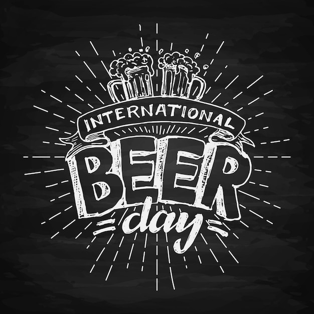 Free Vector international beer day lettering