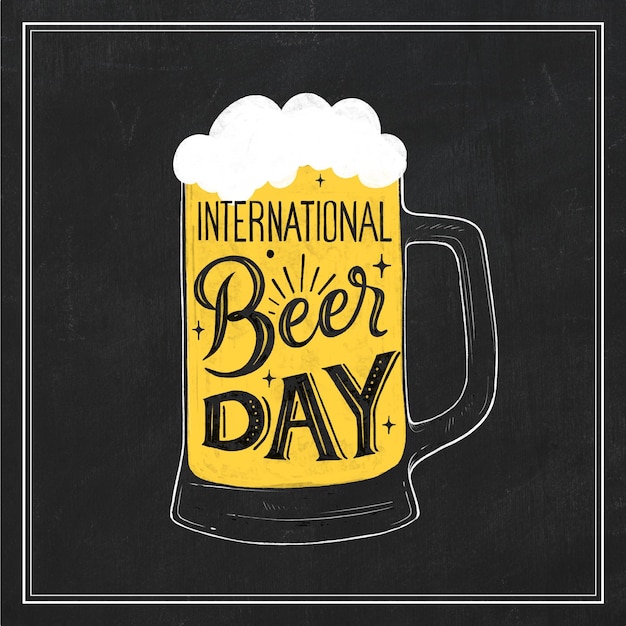 Free Vector international beer day lettering