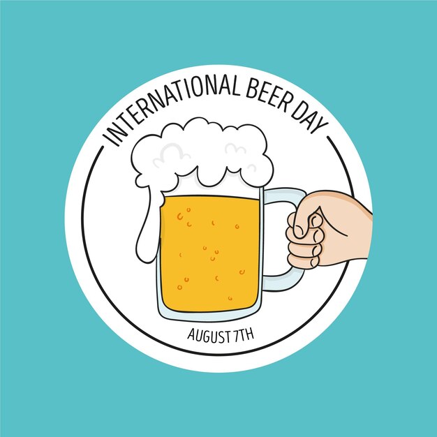 International beer day with hand holding pint