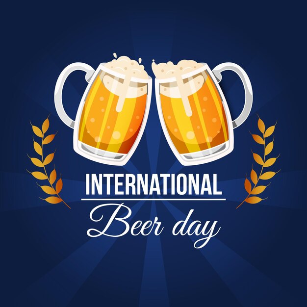 International beer day with pints and foam