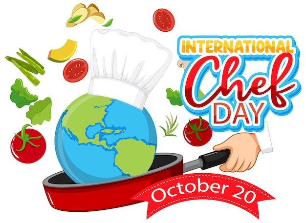 Free Vector international chef day poster design