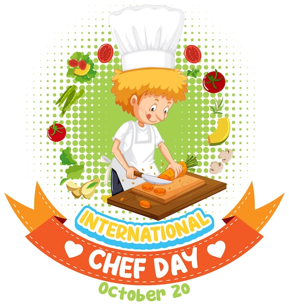 Free Vector international chef day poster design