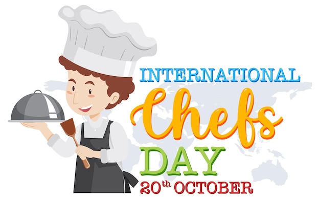 Free Vector international chef day poster design