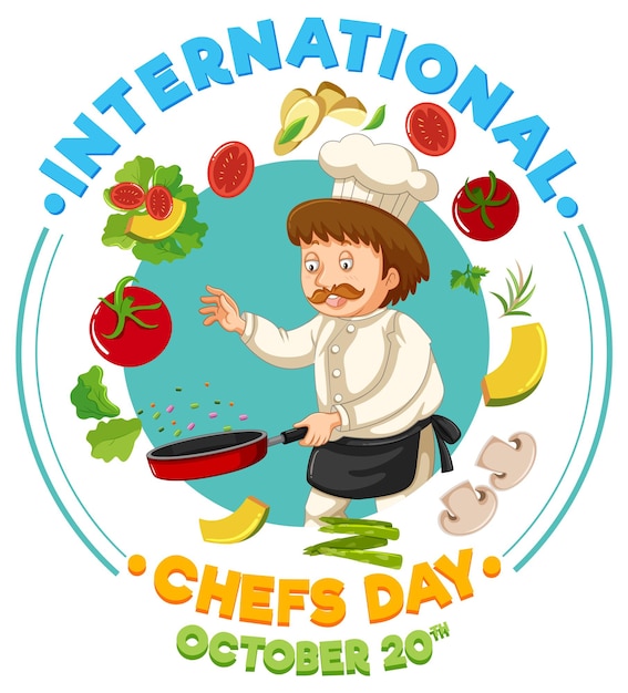 Free Vector international chef day poster design