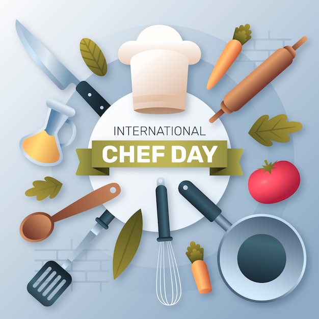 International chefs day gradient illustration