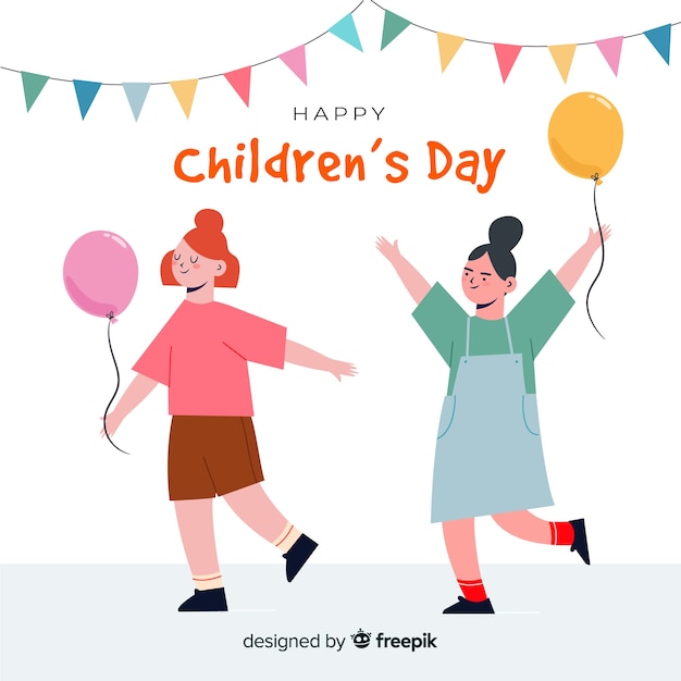 International children day hand drawn illustration