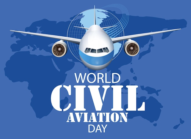 Free Vector international civil aviation day icon banner