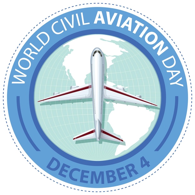 Free vector international civil aviation day icon banner