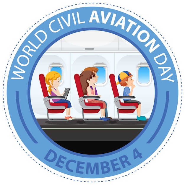 Free Vector international civil aviation day icon banner