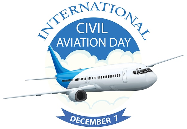 Free vector international civil aviation day icon banner