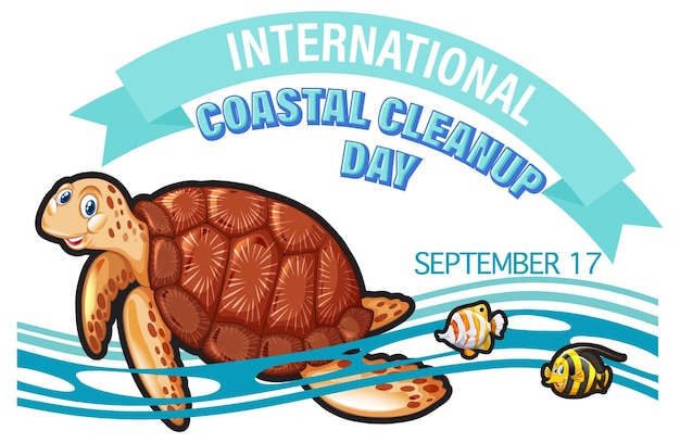 Free Vector international coastal cleanup day banner design