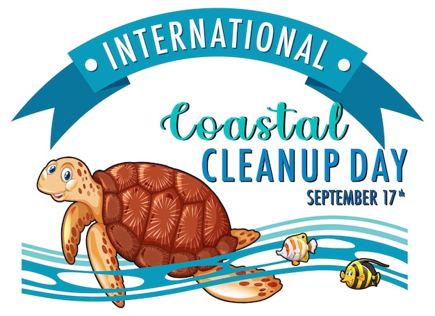 Free Vector international coastal cleanup day banner