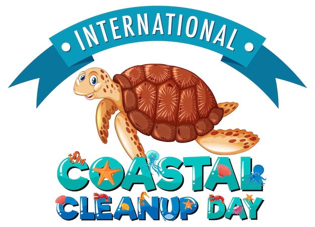 Free Vector international coastal cleanup day banner