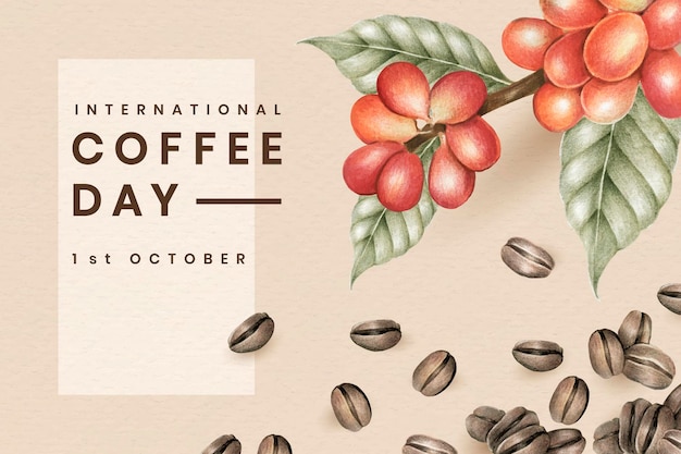 International coffee day card design