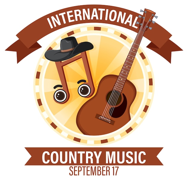 Free Vector international country music day banner