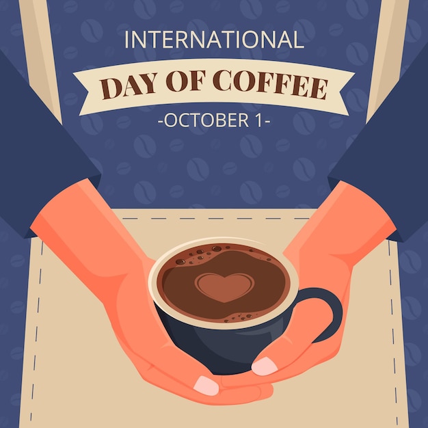 International day of coffee illustration