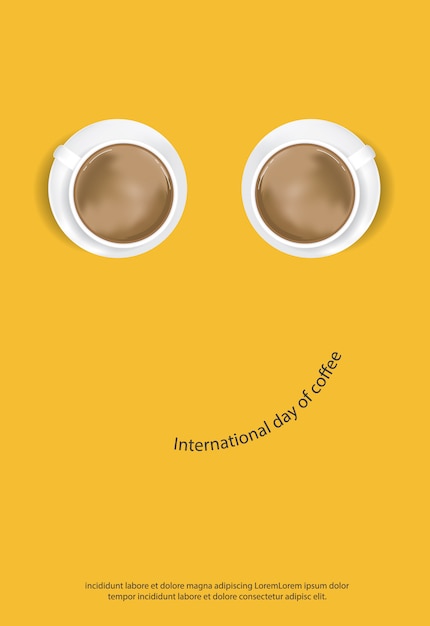 International day of  Coffee Poster Advertisement Flayers Vector Illustration