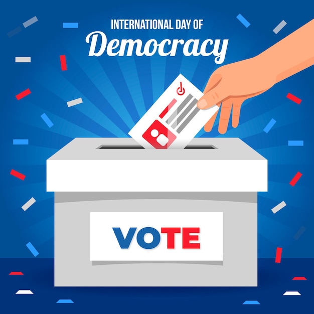 International day of democracy background flat design