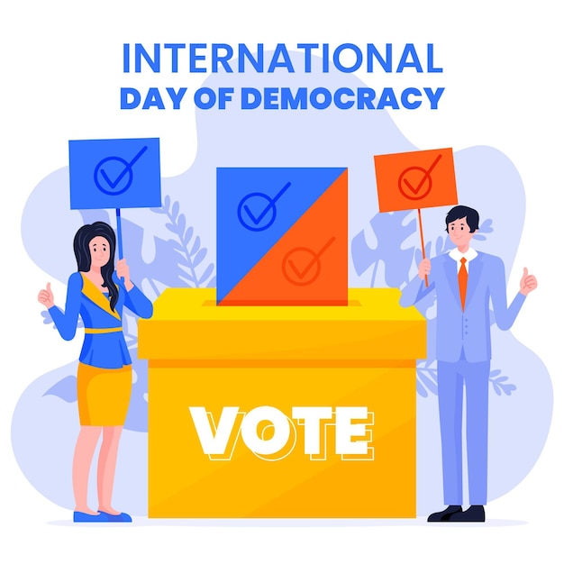 Free Vector international day of democracy event illustration