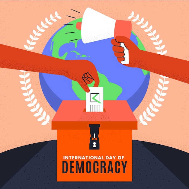 Free Vector international day of democracy event