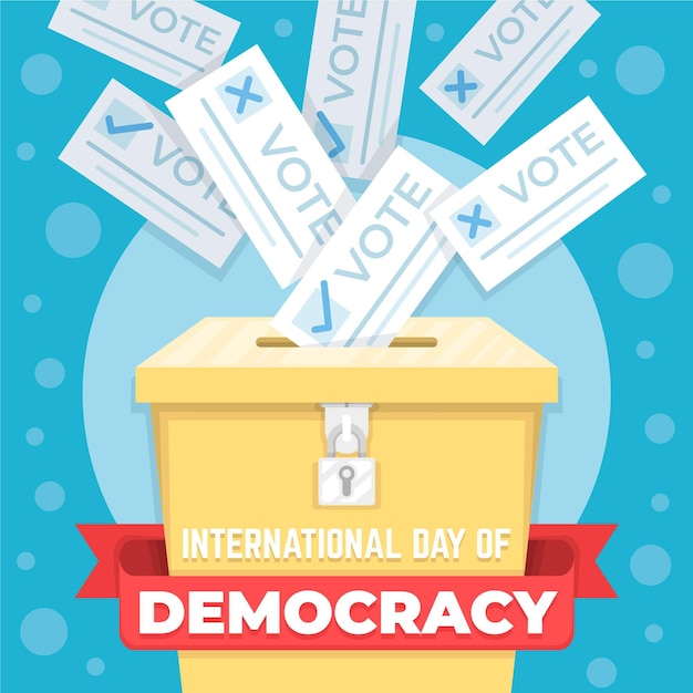 Free Vector international day of democracy with ballot box