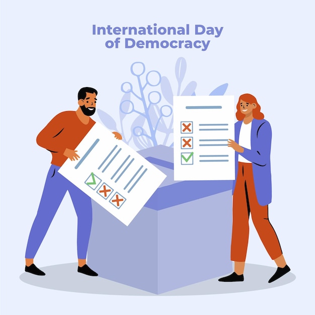 Free Vector international day of democracy with people